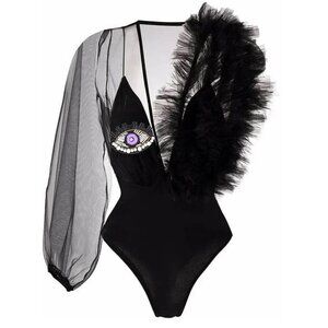 BECCA BODYSUIT with Beaded Eye Detail - NEW WITHOUT TAG - SIZE SMALL